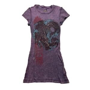 Y2K West Coast Chopper women gold Style Dragon Tshirt Women's Sz small grunge